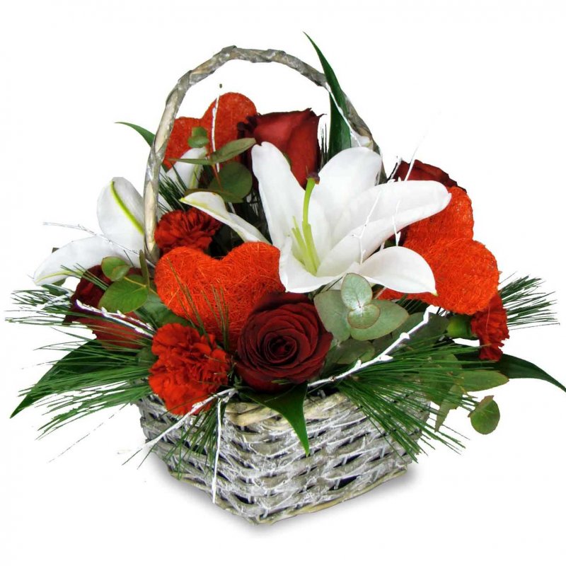 Heart flower Basket